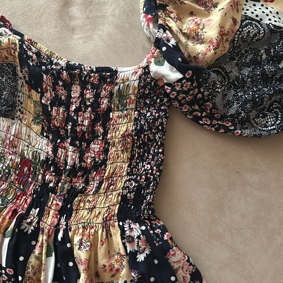 FLORAL PATCHWORK ROMPER- XS - Picture 2 of 3